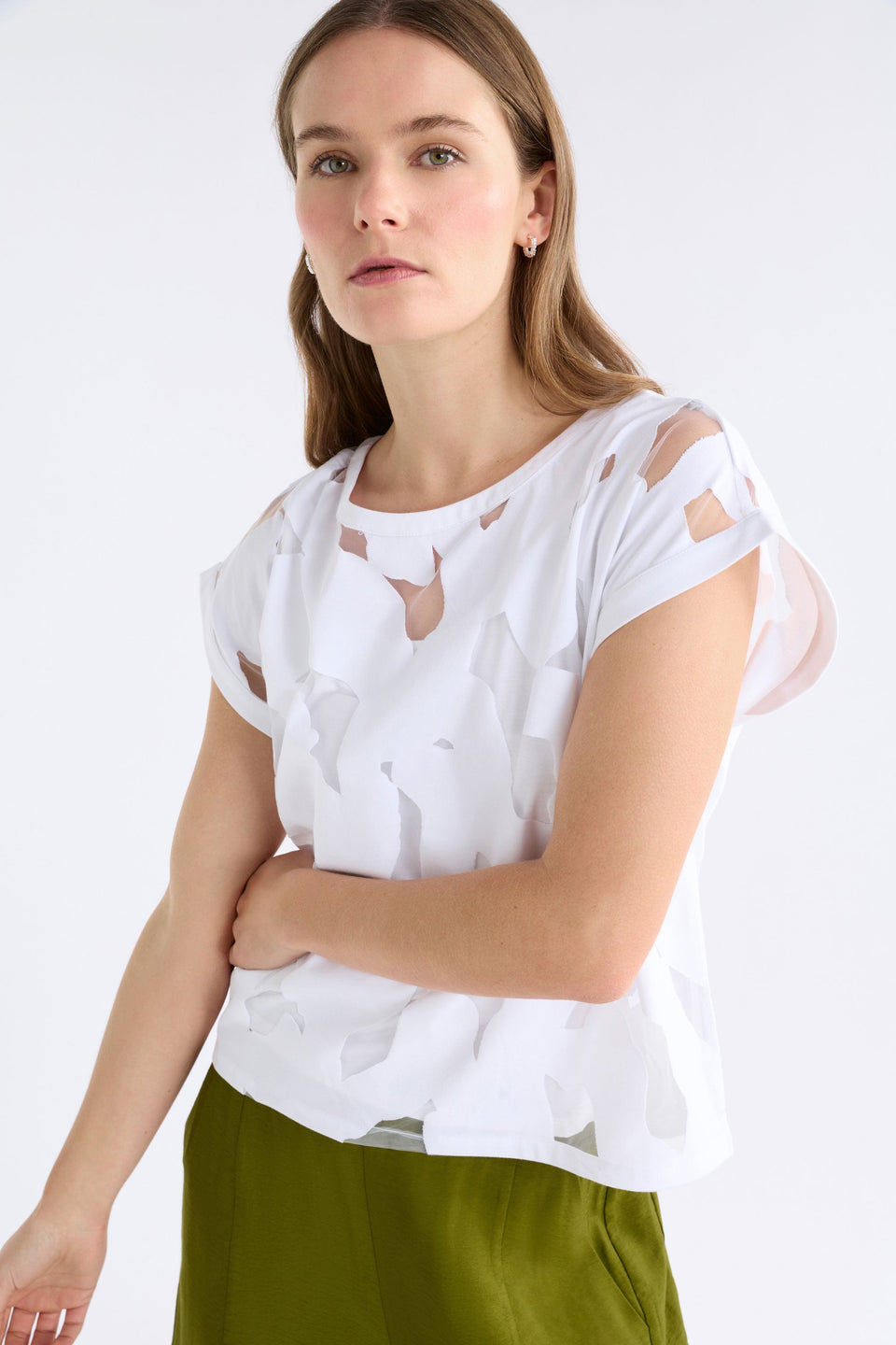 Varr Burnout Top White Tops - ELK | WHITE