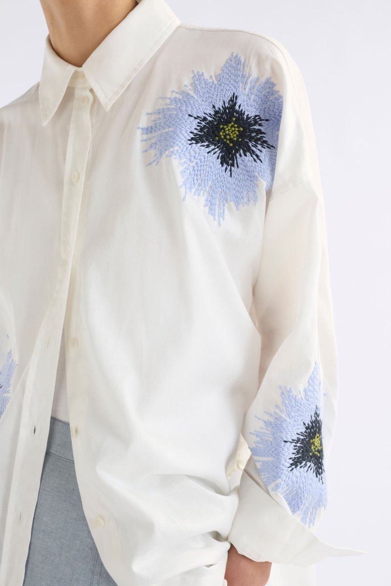 Eiren Relaxed Shirt Tops - ELK | WHITE LILAC BLUE
