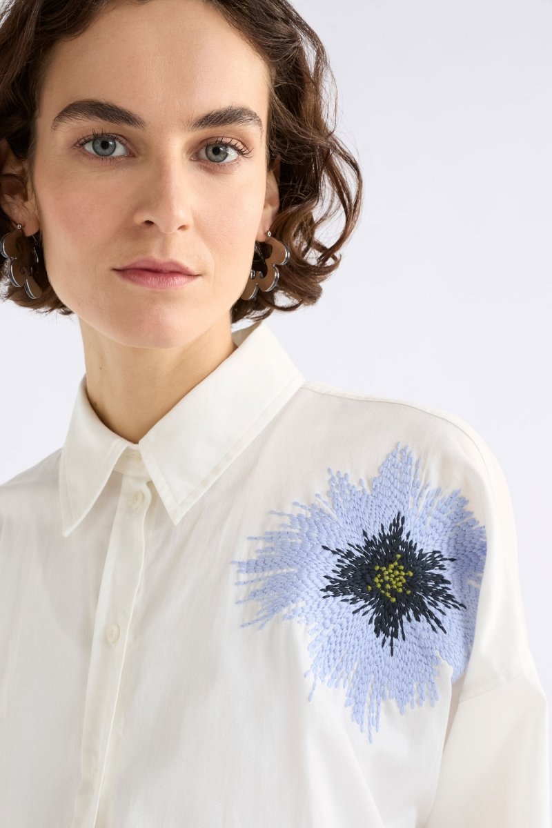 Eiren Relaxed Shirt Tops - ELK | WHITE LILAC BLUE