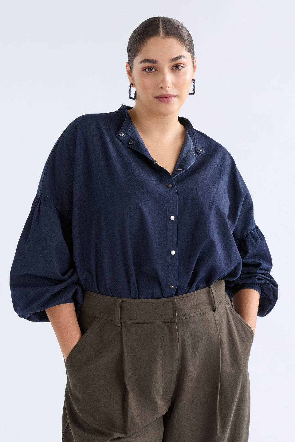 Albez Shirt Tops - ELK | DARK BLUE DENIM