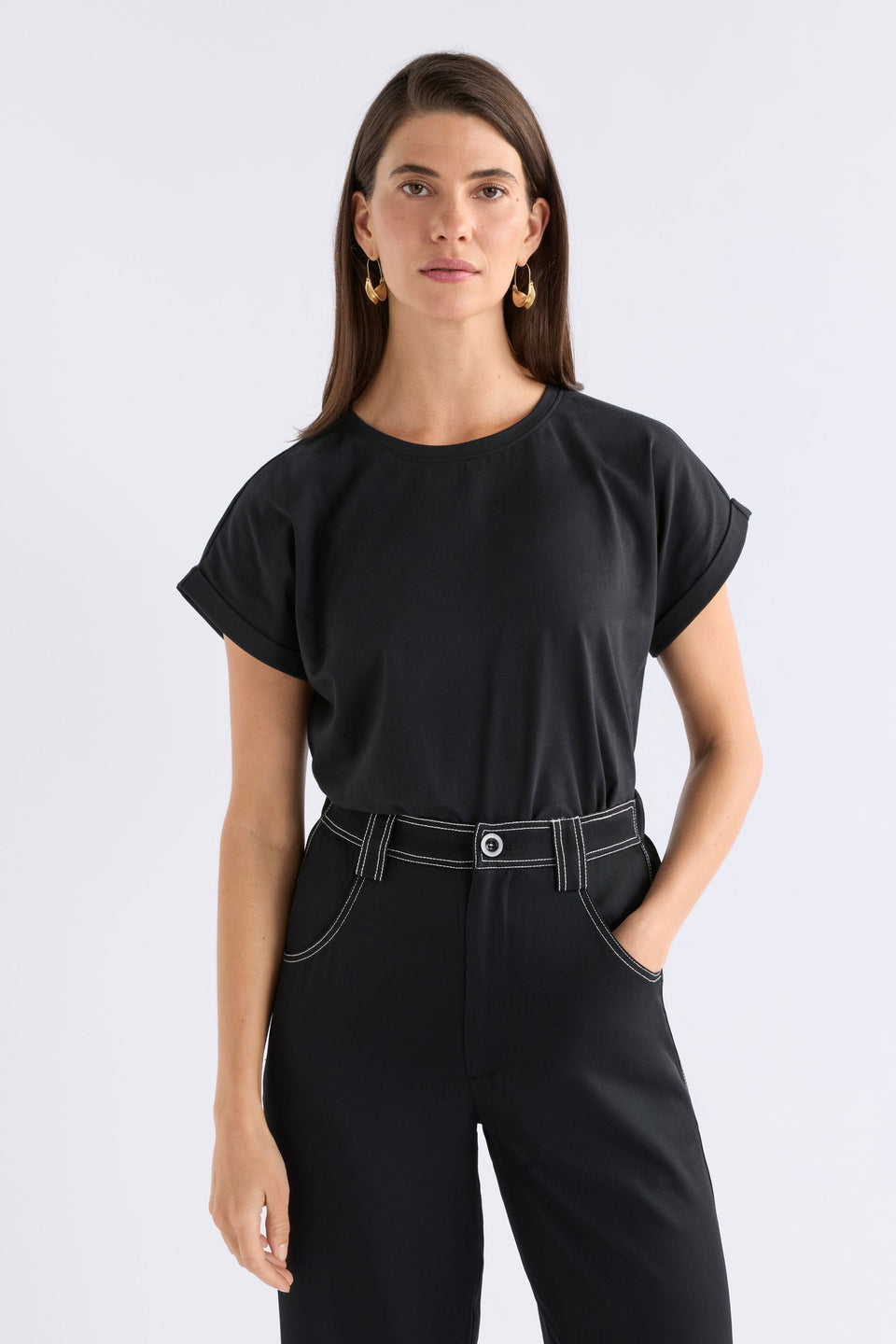 Cille T-Shirt Black Tops - ELK | BLACK
