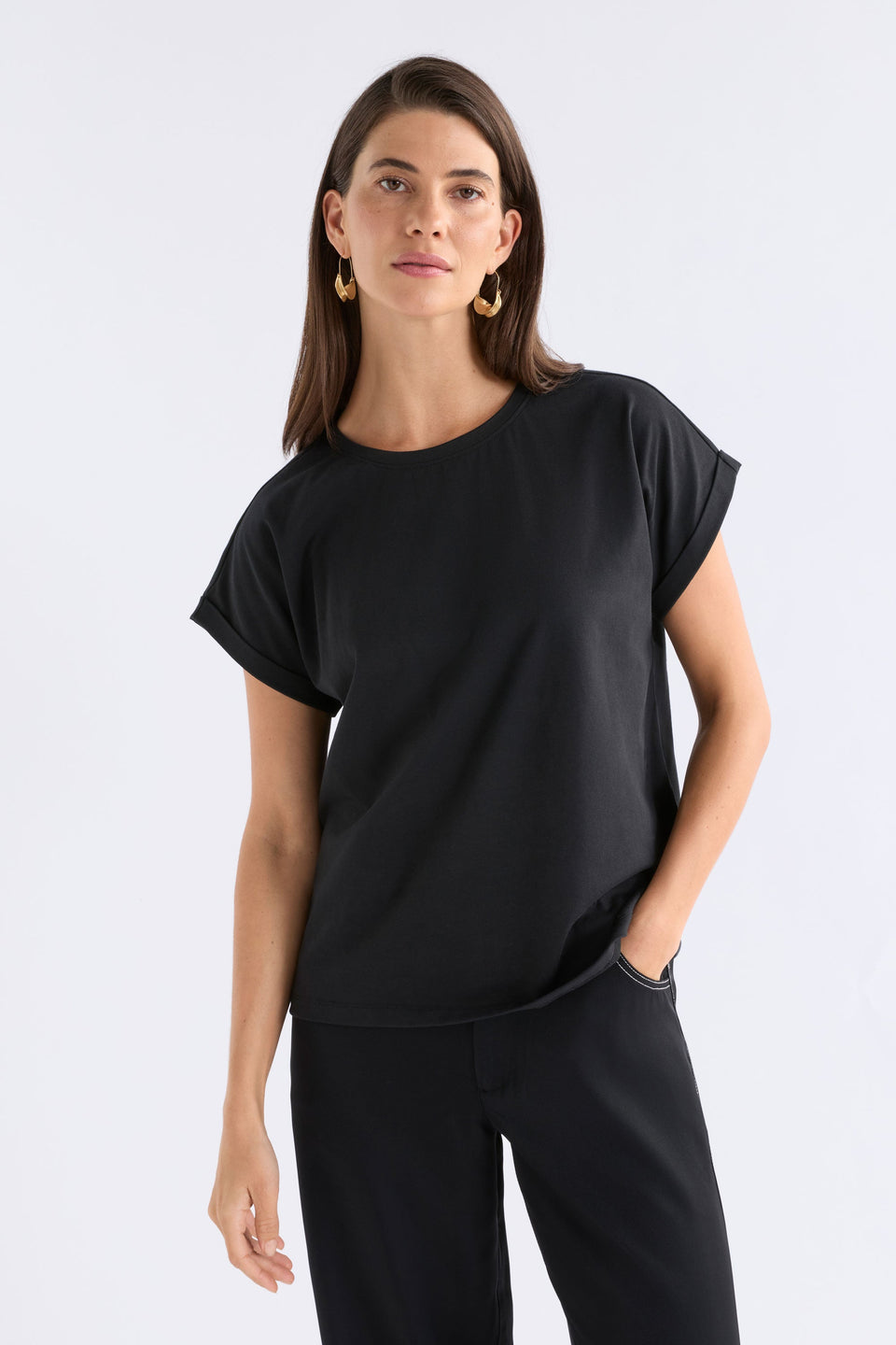 Cille T-Shirt Black Tops - ELK | BLACK