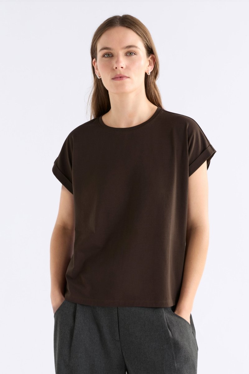 Cille T-Shirt Espresso Tops - ELK | ESPRESSO