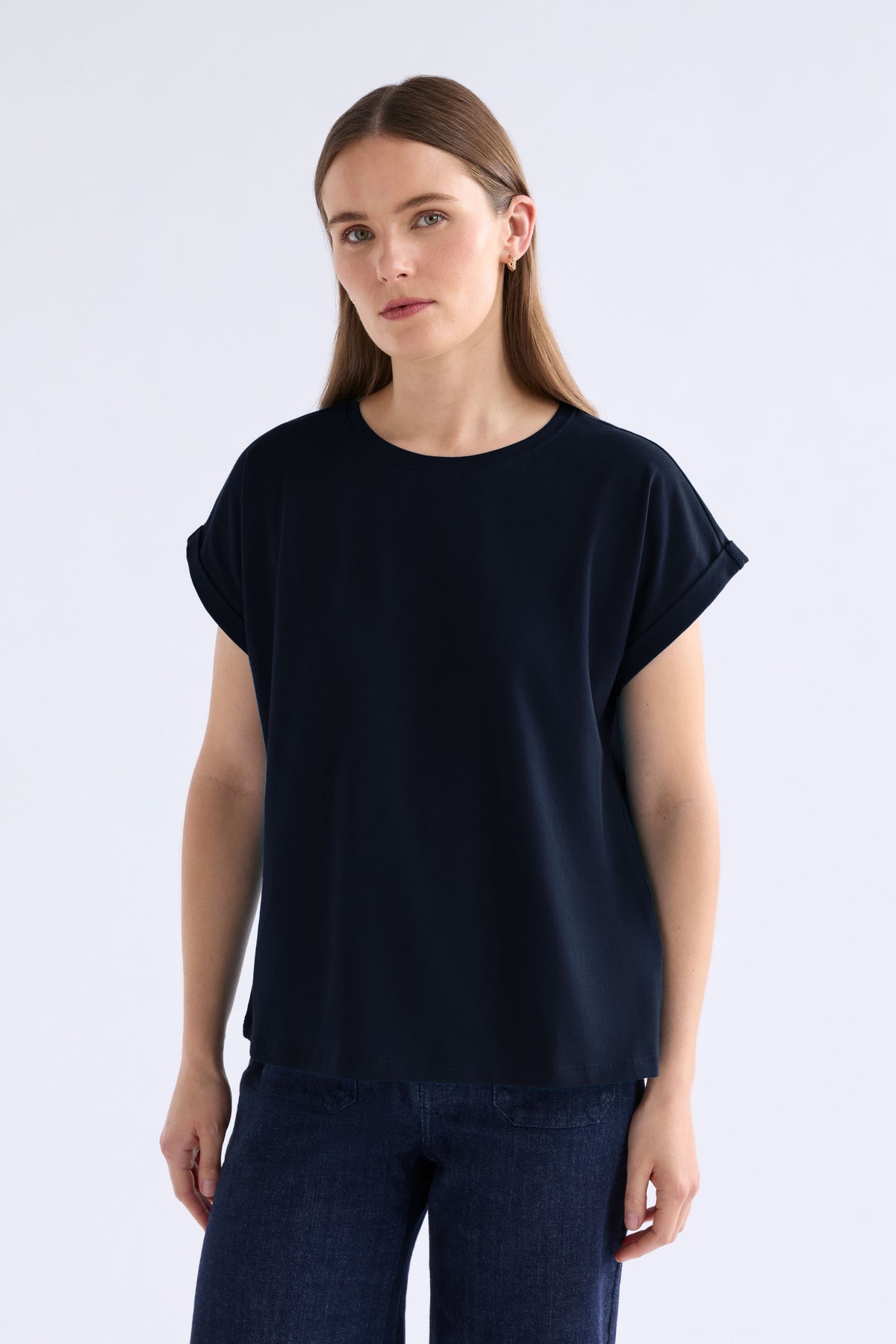 Cille T-Shirt Espresso Tops - ELK | SPACE BLUE