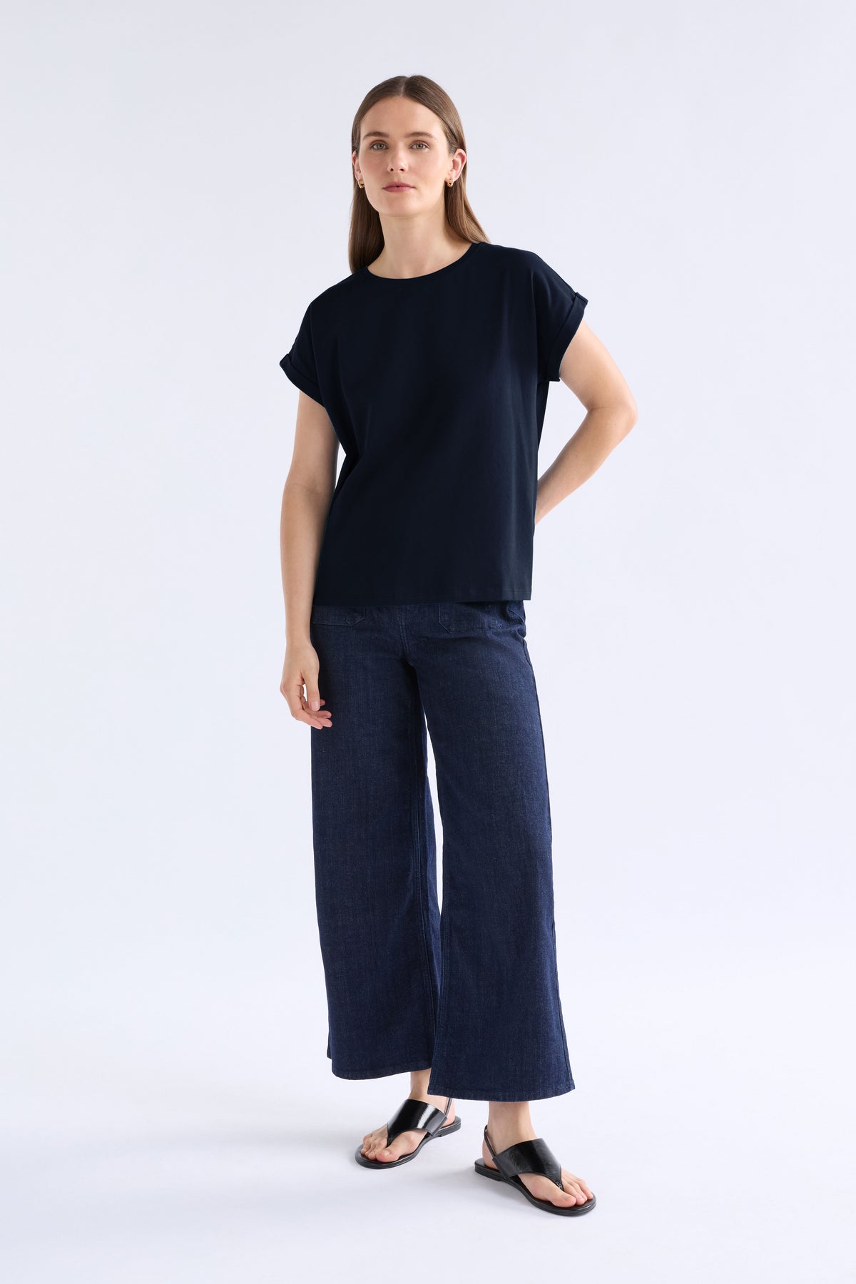 Cille T-Shirt Espresso Tops - ELK | SPACE BLUE