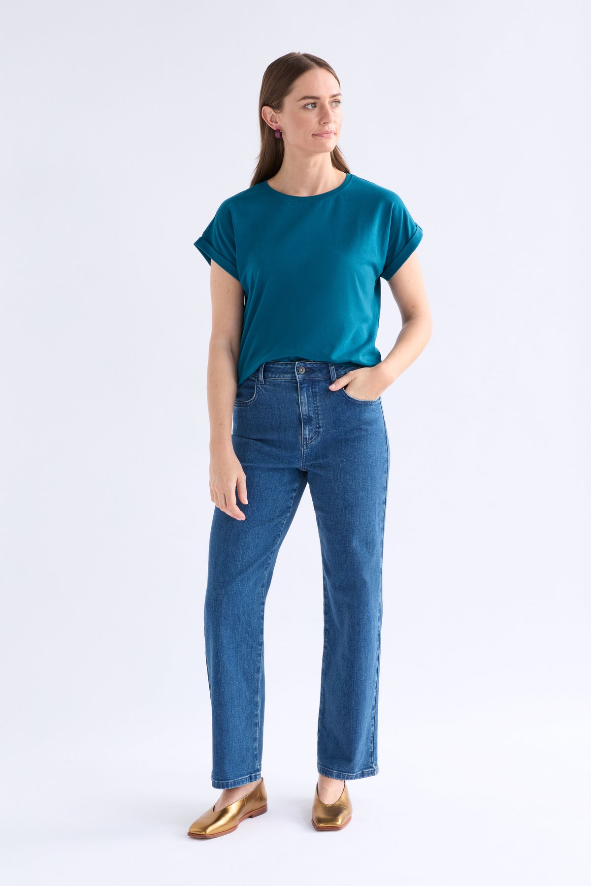 Cille Organic Cotton T-shirt ELK | TEAL