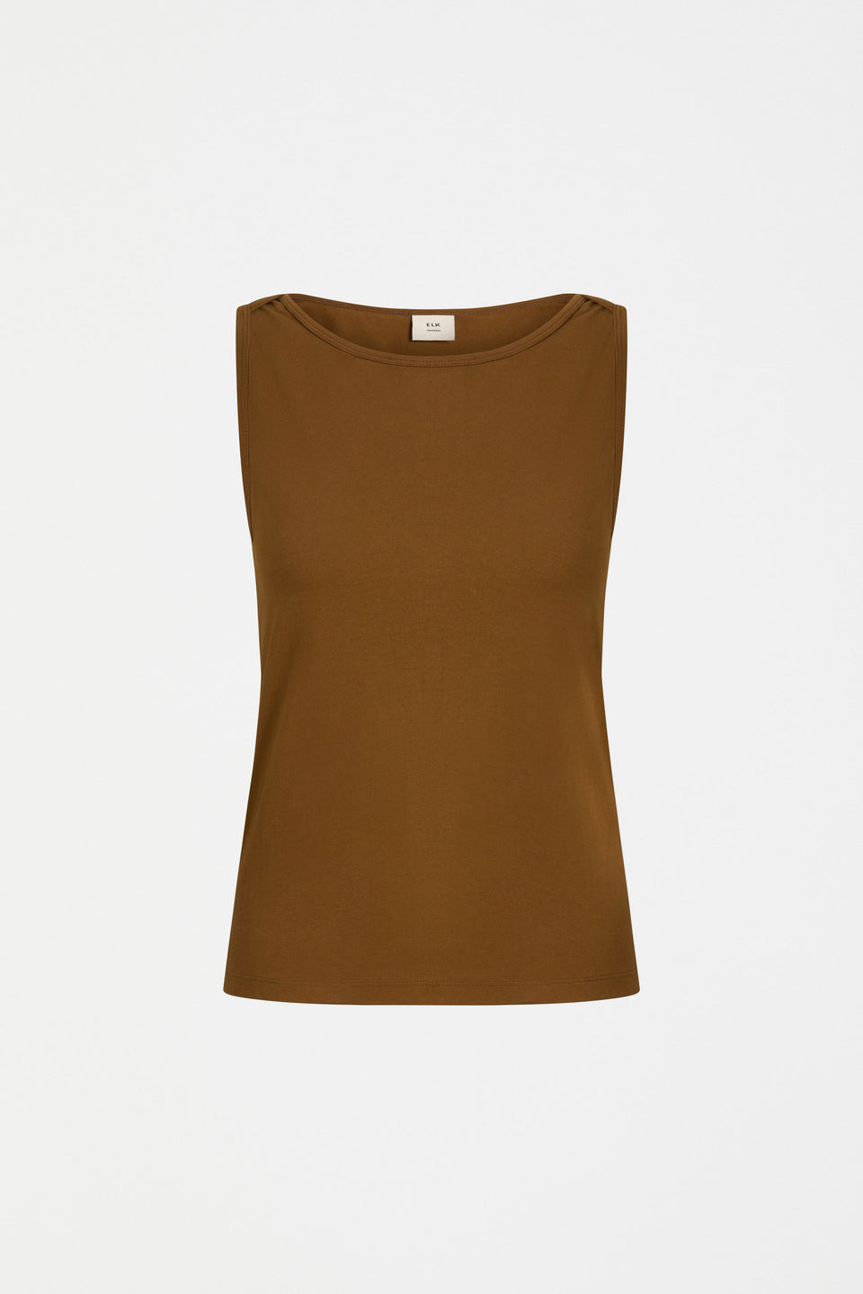 Eisa Boat Neck Organic Cotton Tank ELK | DARK TOFFEE