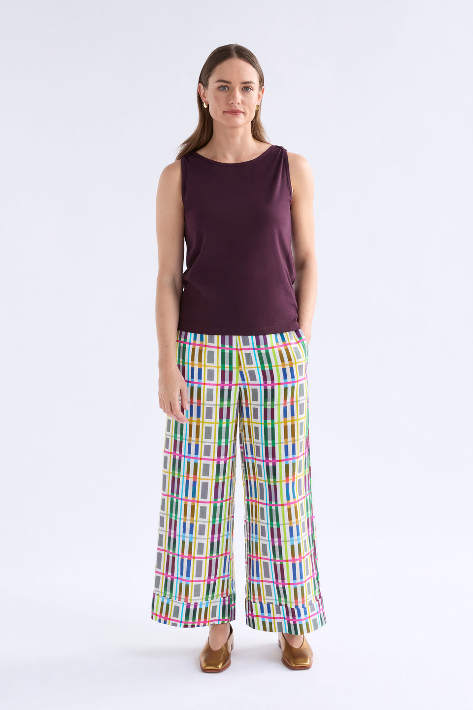 Eisa Boat Neck Organic Cotton Tank ELK | SHIRAZ