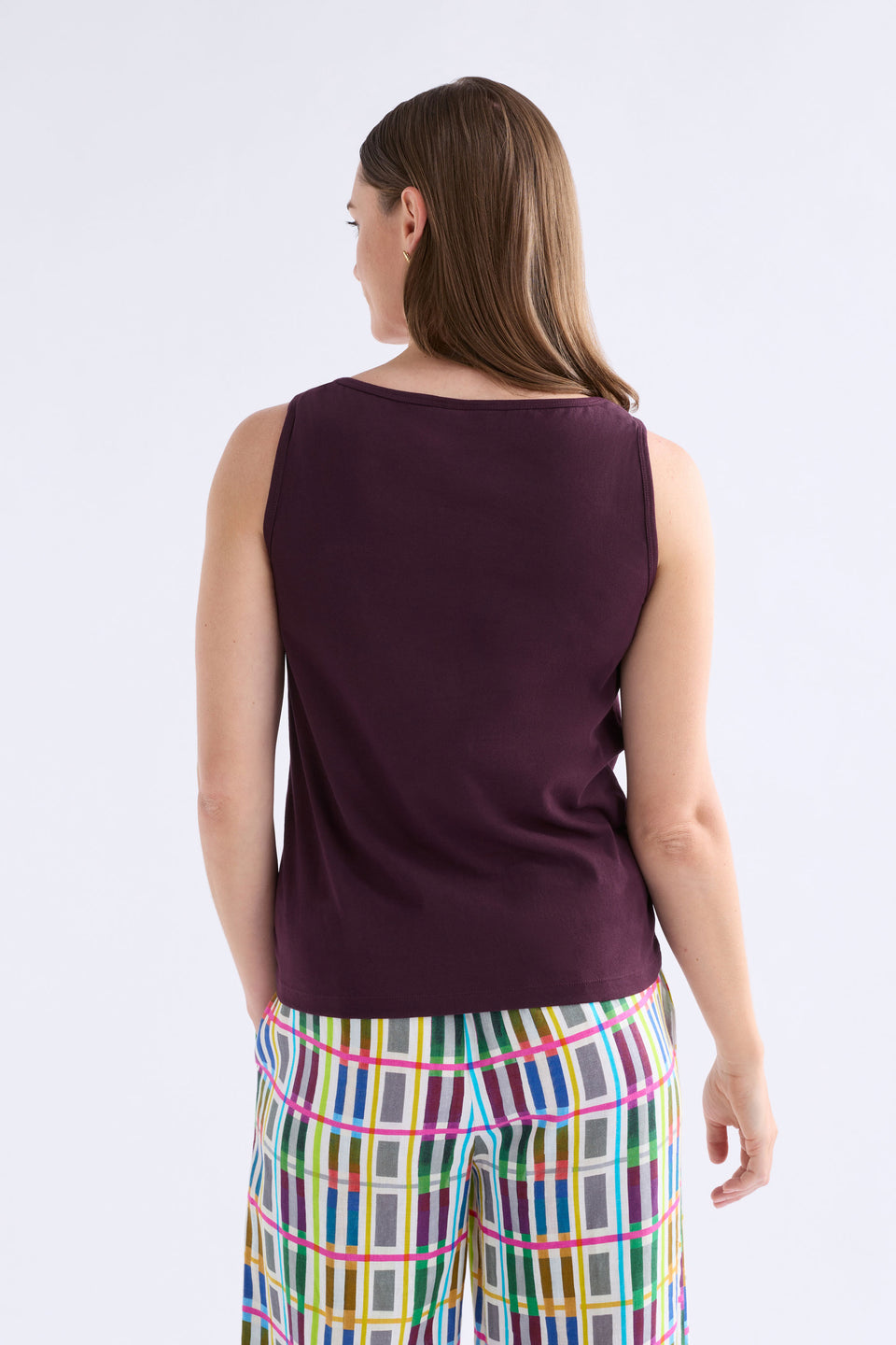 Eisa Boat Neck Organic Cotton Tank ELK | SHIRAZ