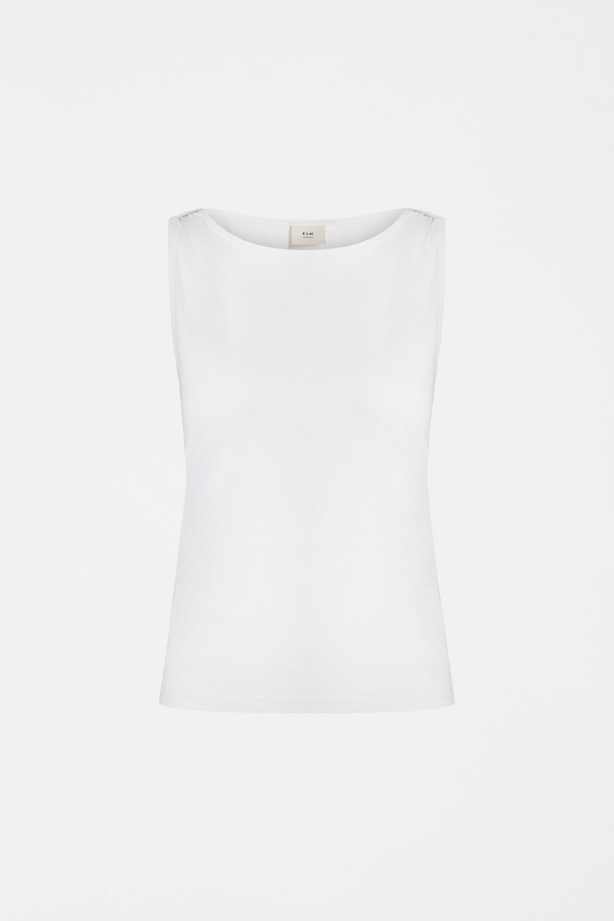Eisa Boat Neck Organic Cotton Tank ELK | WHITE