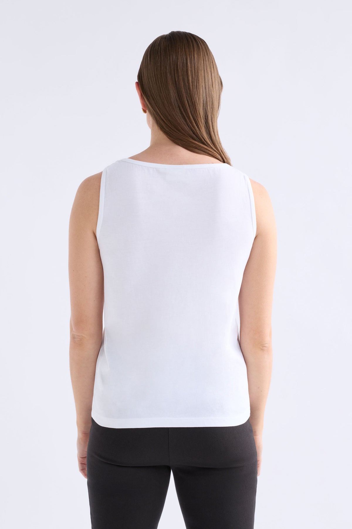 Eisa Boat Neck Organic Cotton Tank ELK | WHITE