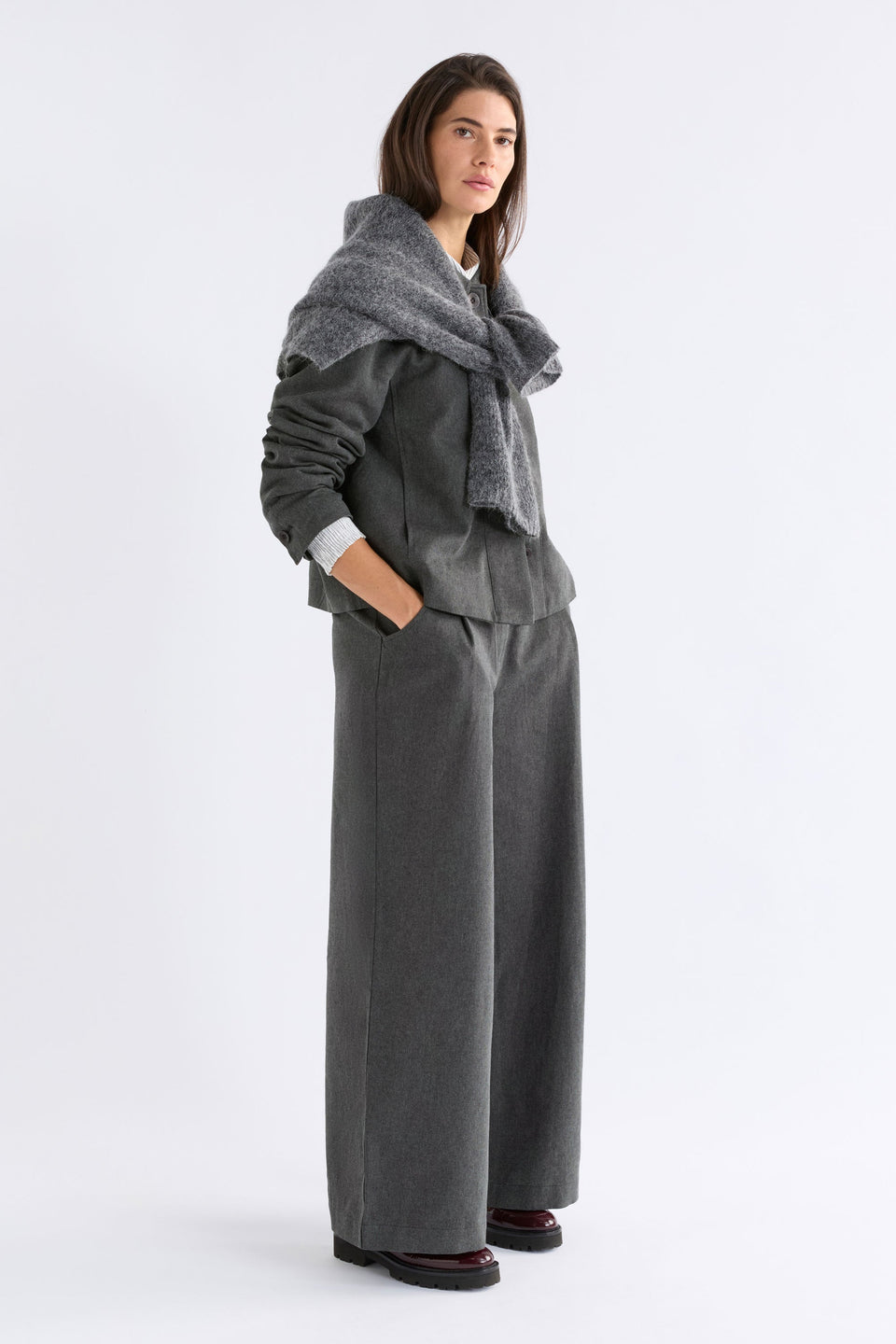 Unn Pant Pants & Jeans - ELK | DARK GREY MARLE