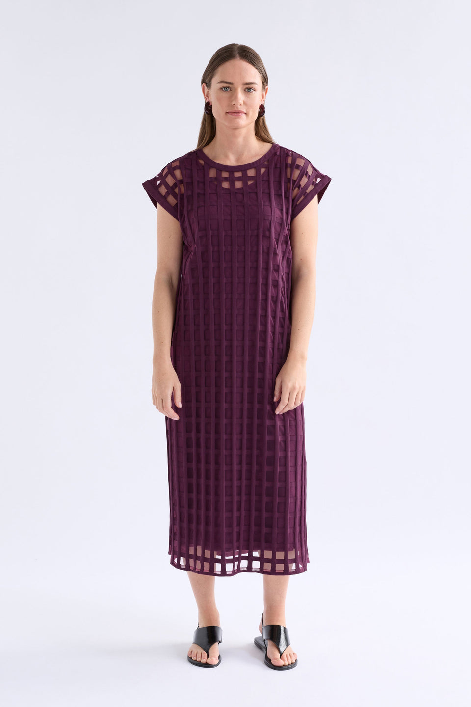Grid Burnout Midi Dress Dresses - ELK | SHIRAZ