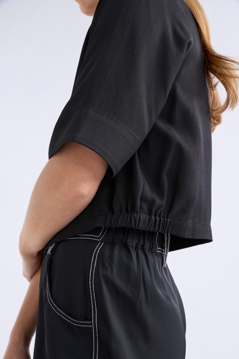 Kari Detail Top Black Tops - ELK | BLACK