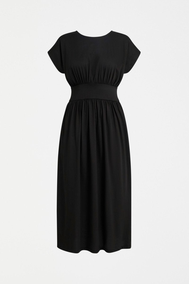 Alda Midi Waisted Jersey Dress ELK | BLACK