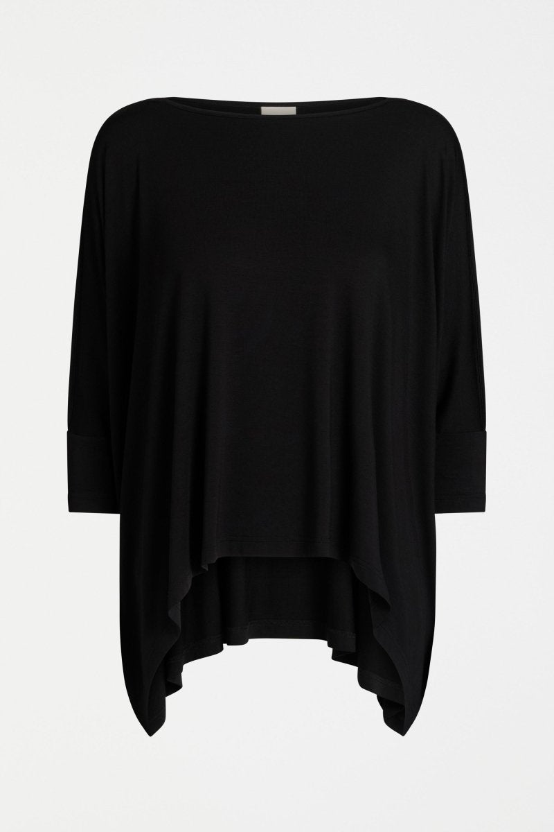 Wide Stretch Classic Jersey Top Front | Black