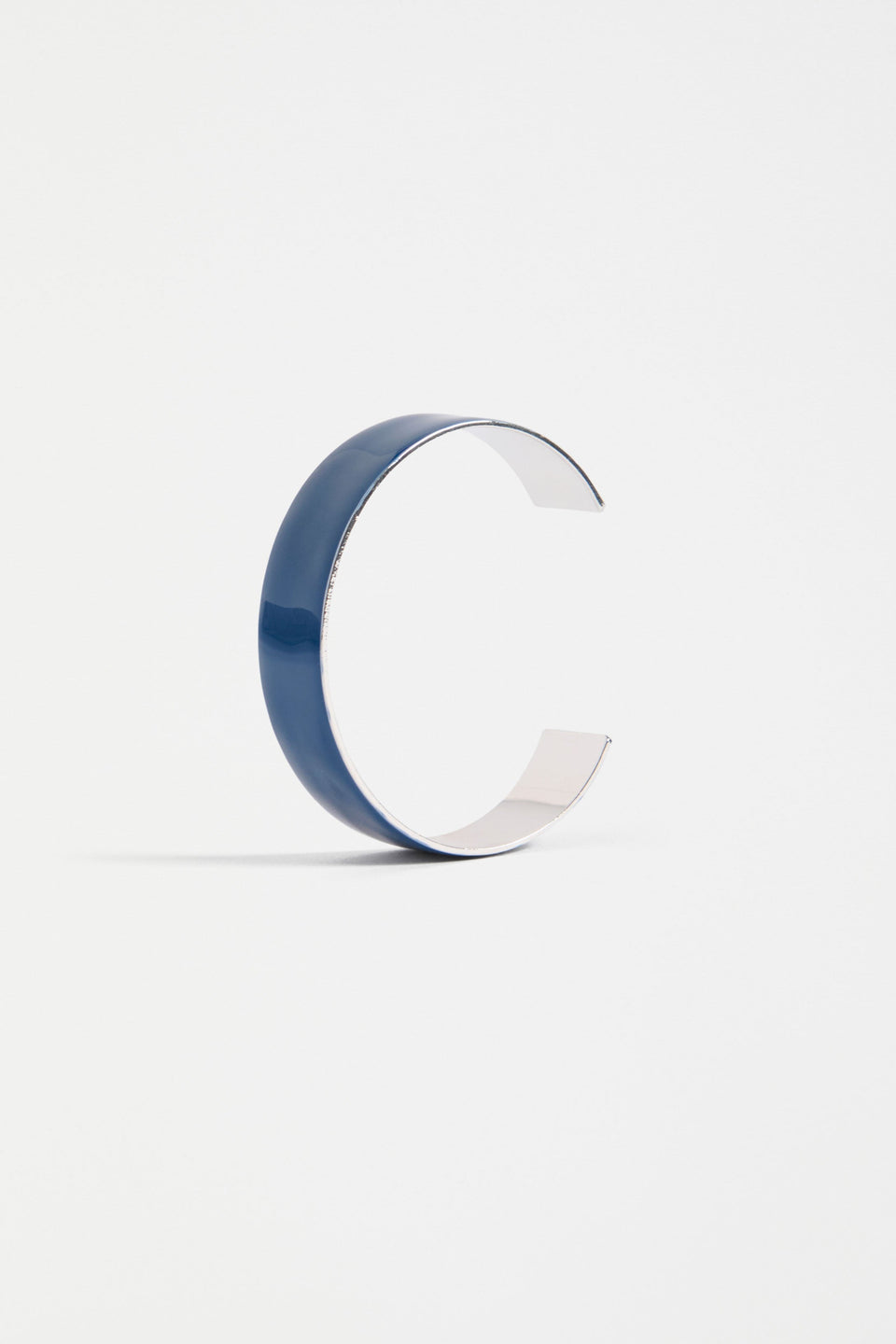 Innfellt Metal Coloured Enamel Thin Flat Bangle | DENIM BLUE