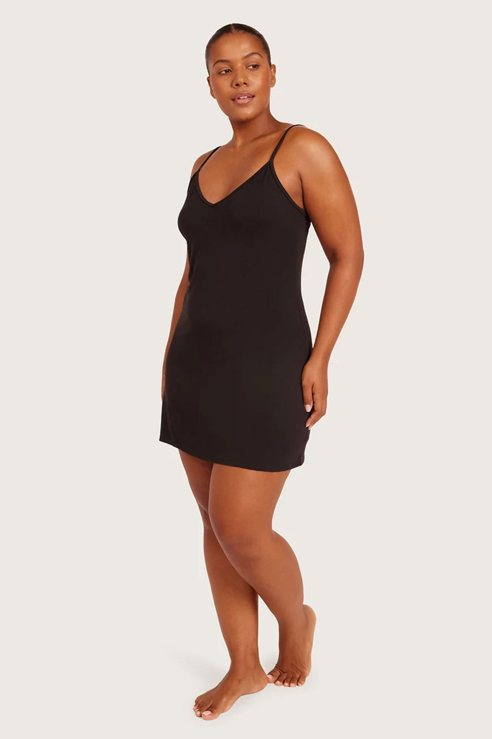 V-Neck Slip BOODY Bamboo | BLACK