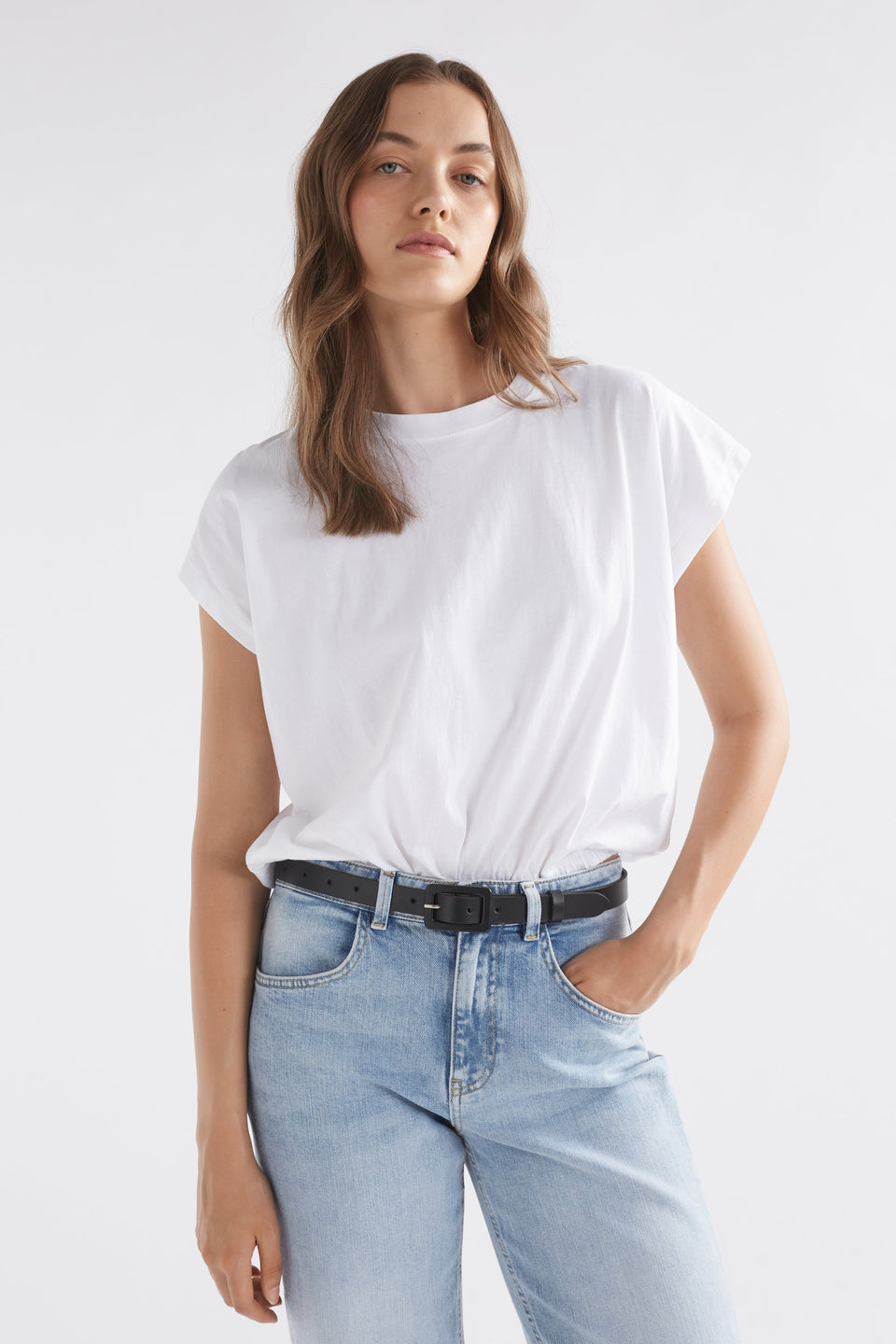 Metti Leather Slim Belt Model | BLACK