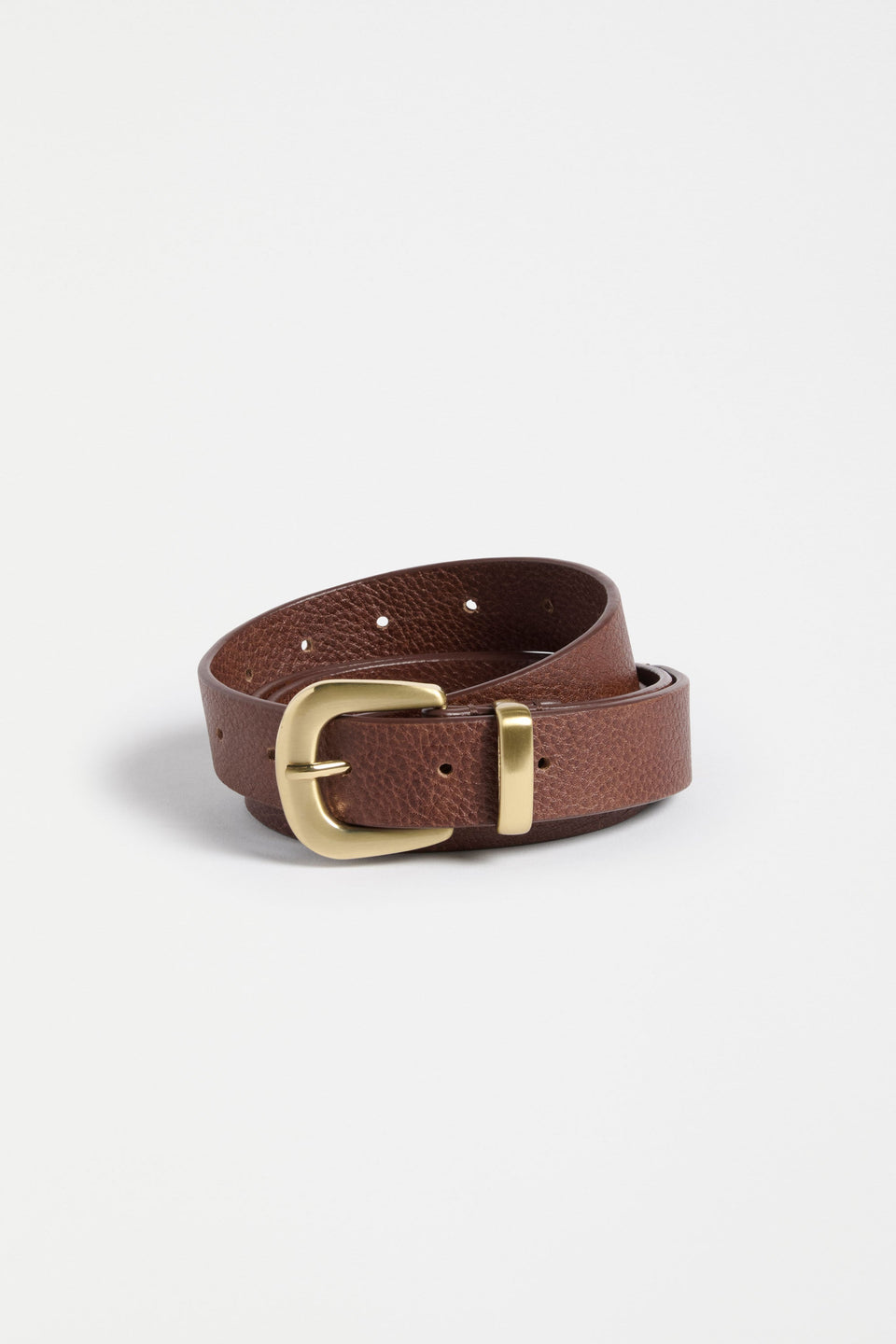 Lumme Western Inspired Leather Belt with Brushed Metal Hardware | SIENNA
