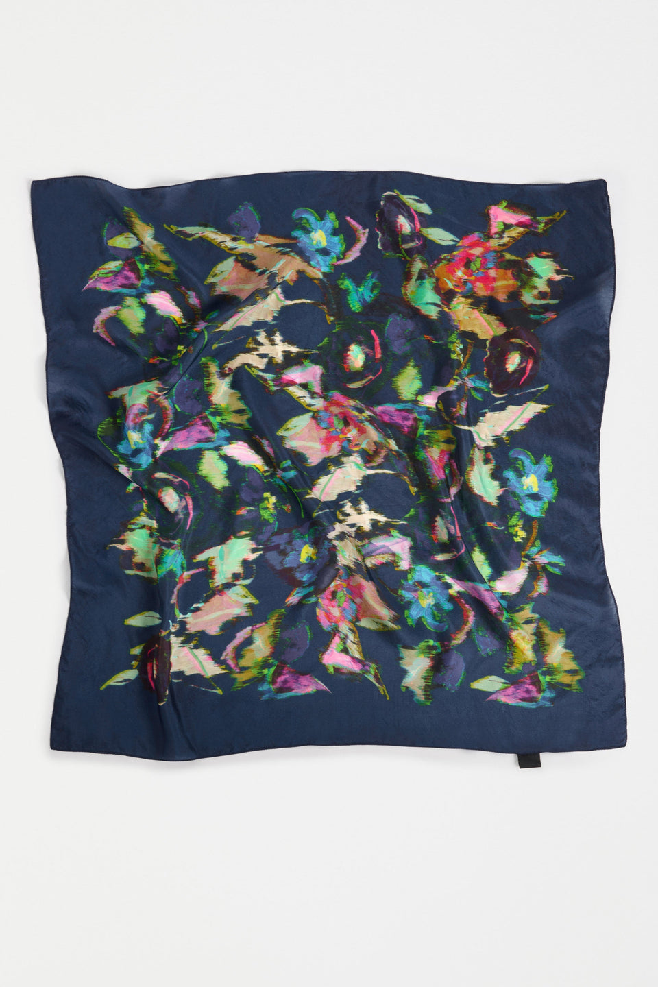 Vaara Square Floral Print Silk Scarf | VAARA PRINT
