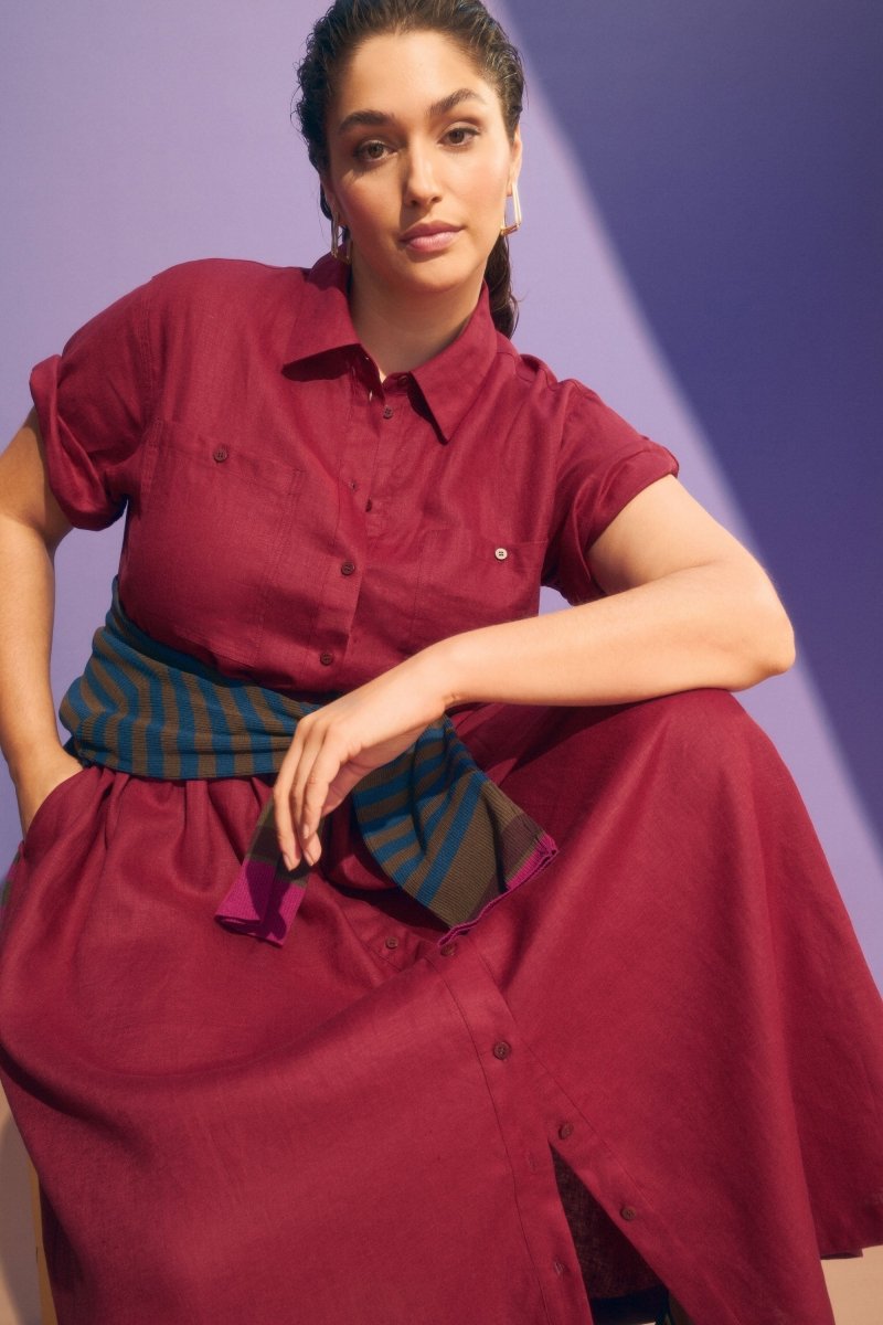 Llinen Light Dress Bordeaux Campaign Dresses - ELK | BORDEAUX