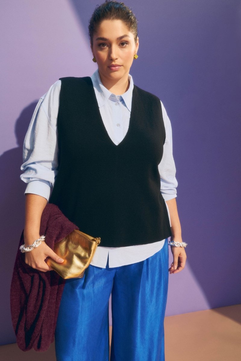 Alin Knit Vest Knitwear - ELK | BLACK
