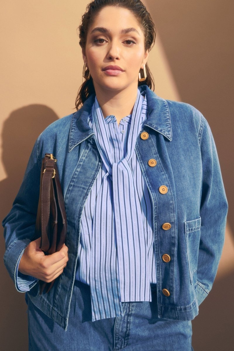 Hedi Shirt Tops - ELK | CHAMBRAY STRIPE