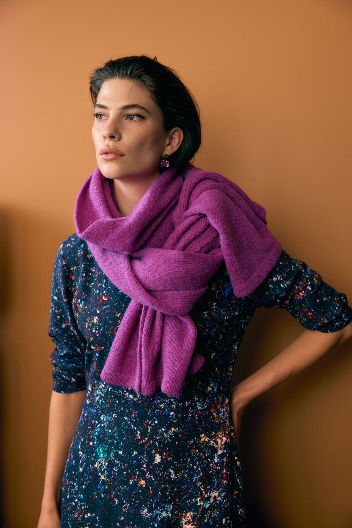 Agna Alpaca Merino Wool Scarf Model Campaign| PINK BERRY