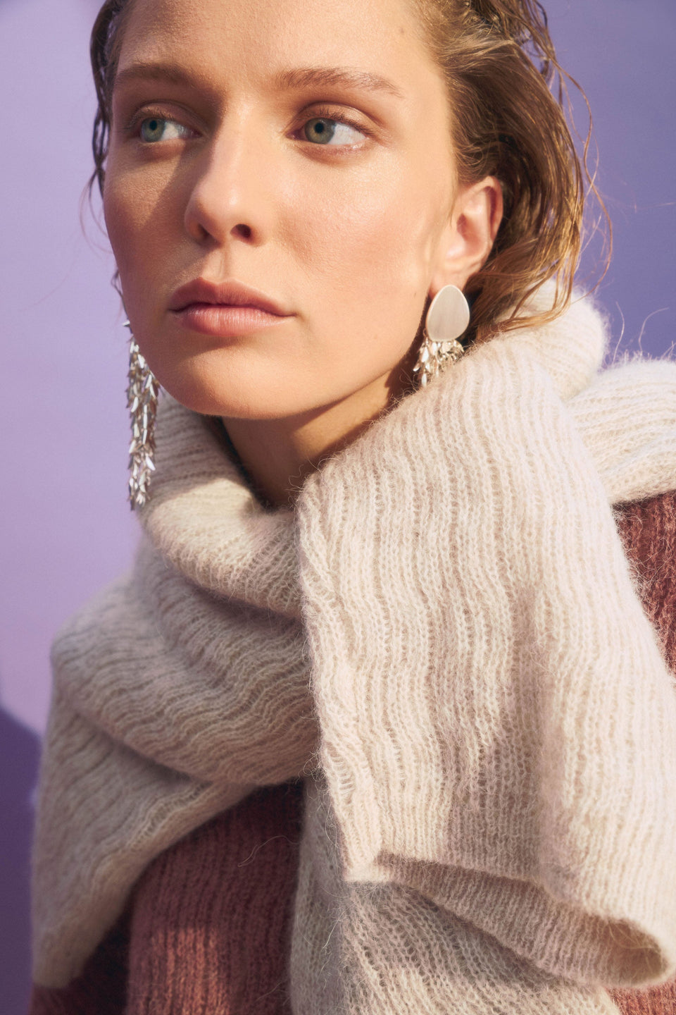 Agna Pattern Sweater Ecru Knitwear - ELK | ECRU