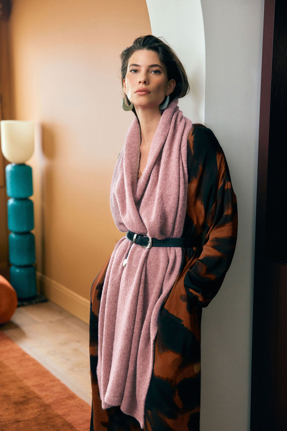 Agna Alpaca Merino Wool Scarf model campaign | PINK SALT