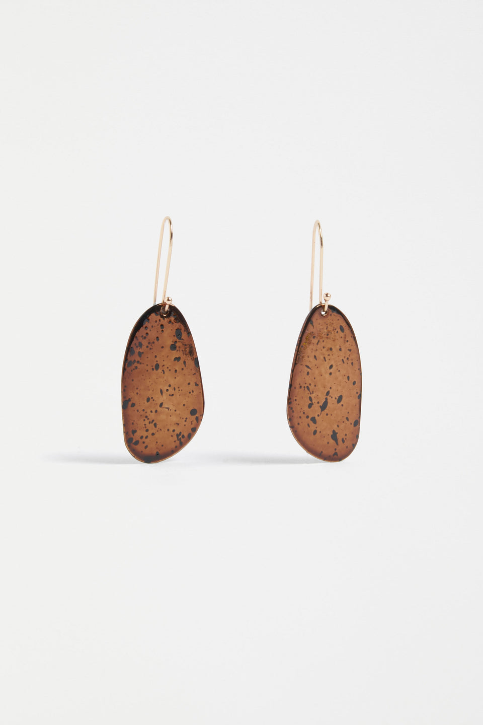 Orga Hook Pebble Shaped Textured Drop Hook Earring | BRONZE