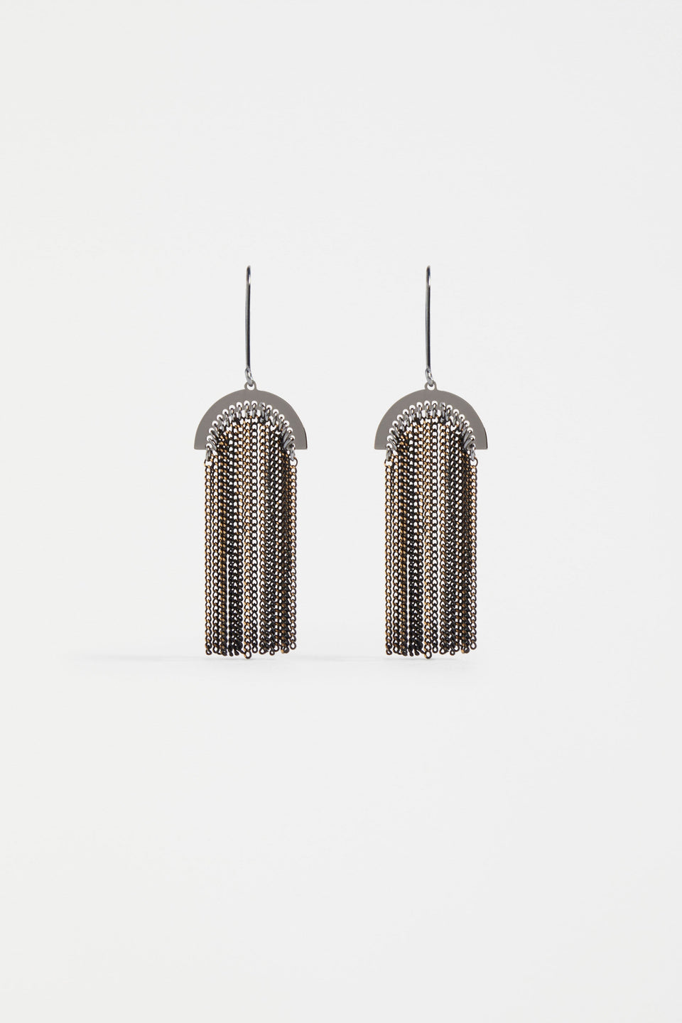 Kade Fine Chain Tassel Hook Drop Earring | BLACK