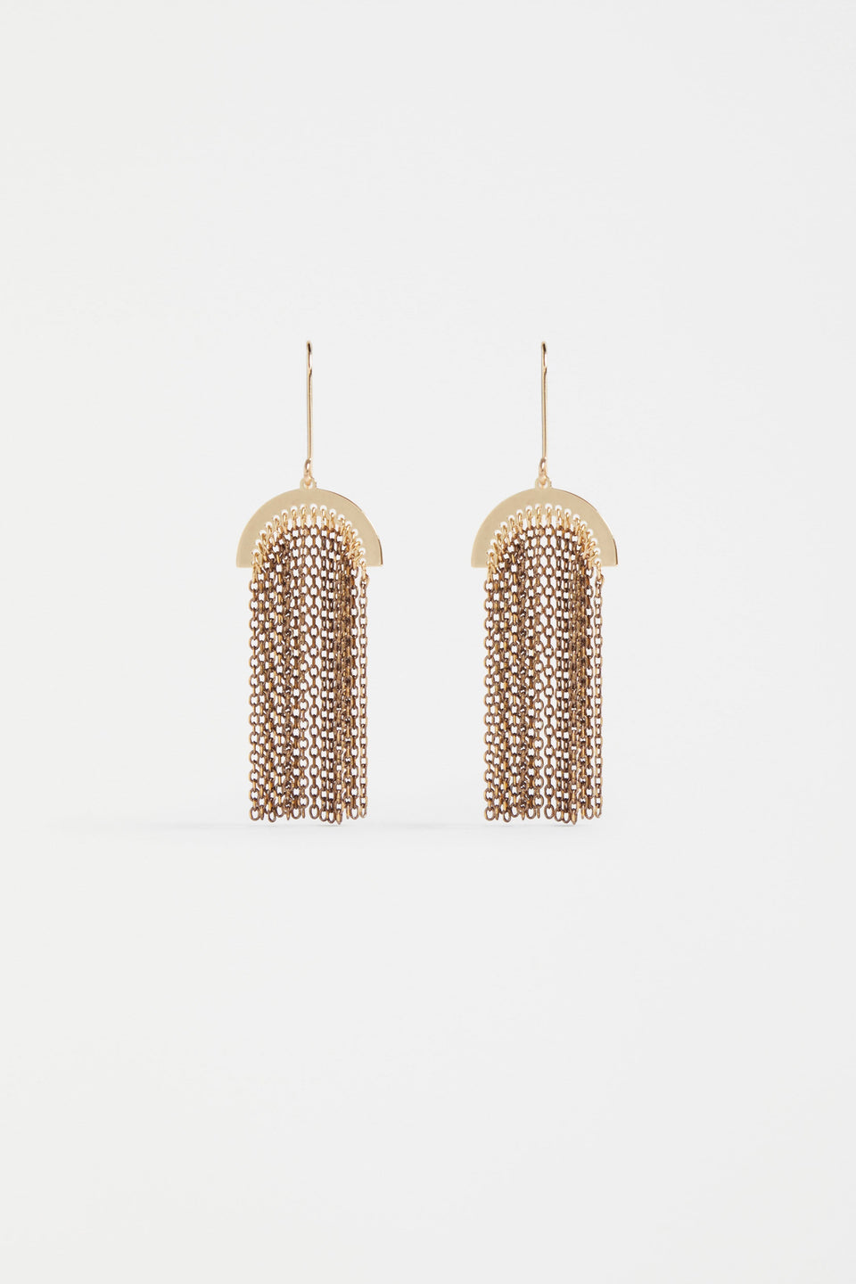 Kade Fine Chain Tassel Hook Drop Earring | BRONZE