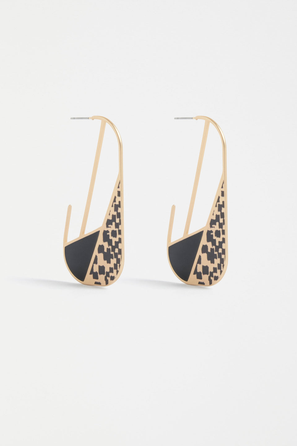 Mond Metal and Enamel Spliced Geometric Hoop Earring | GOLD
