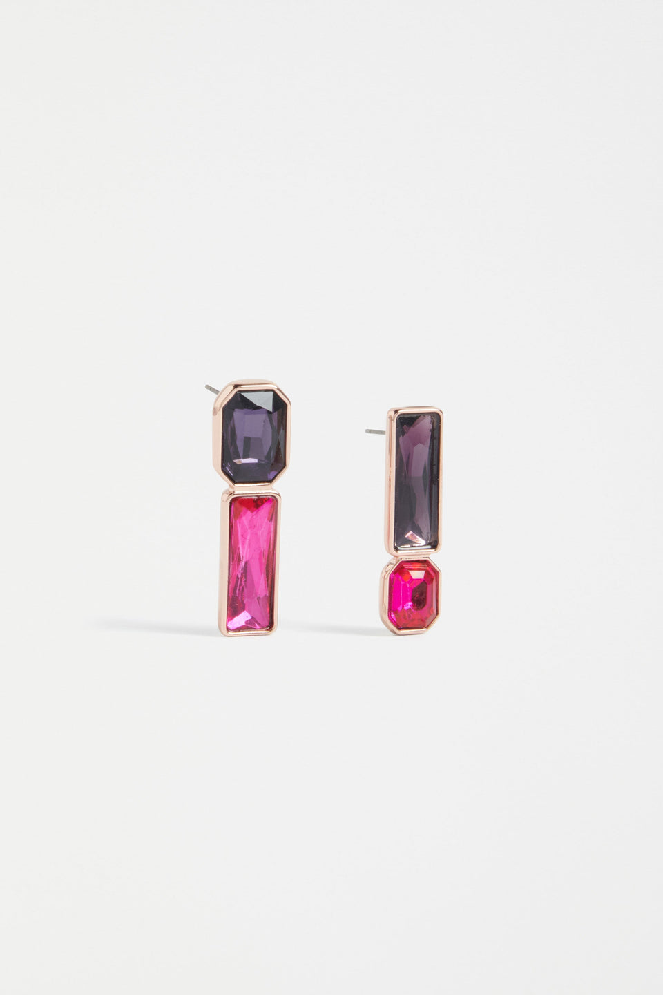 Juvel Glass Gem Asymmetric Stud Earring | PINK BERRY