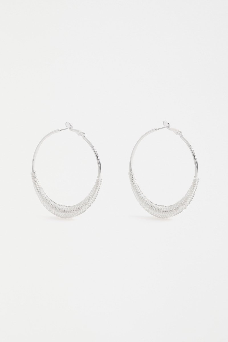 Solf Metallic Hoop Earring Earrings - ELK | SILVER