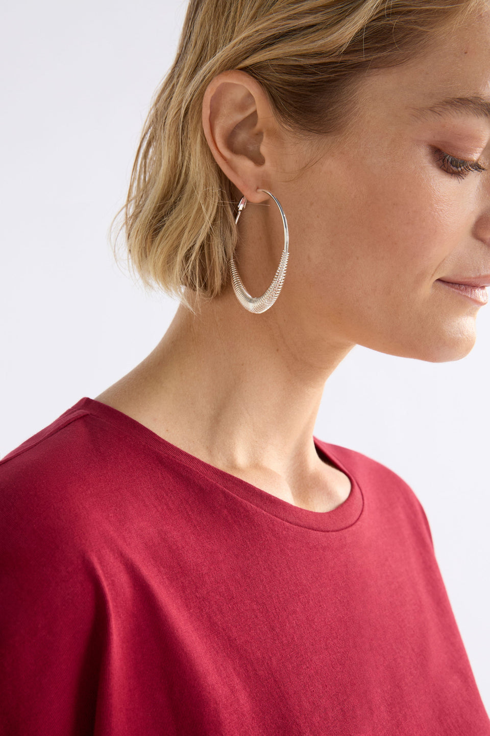 Solf Metallic Hoop Earring Earrings - ELK | SILVER