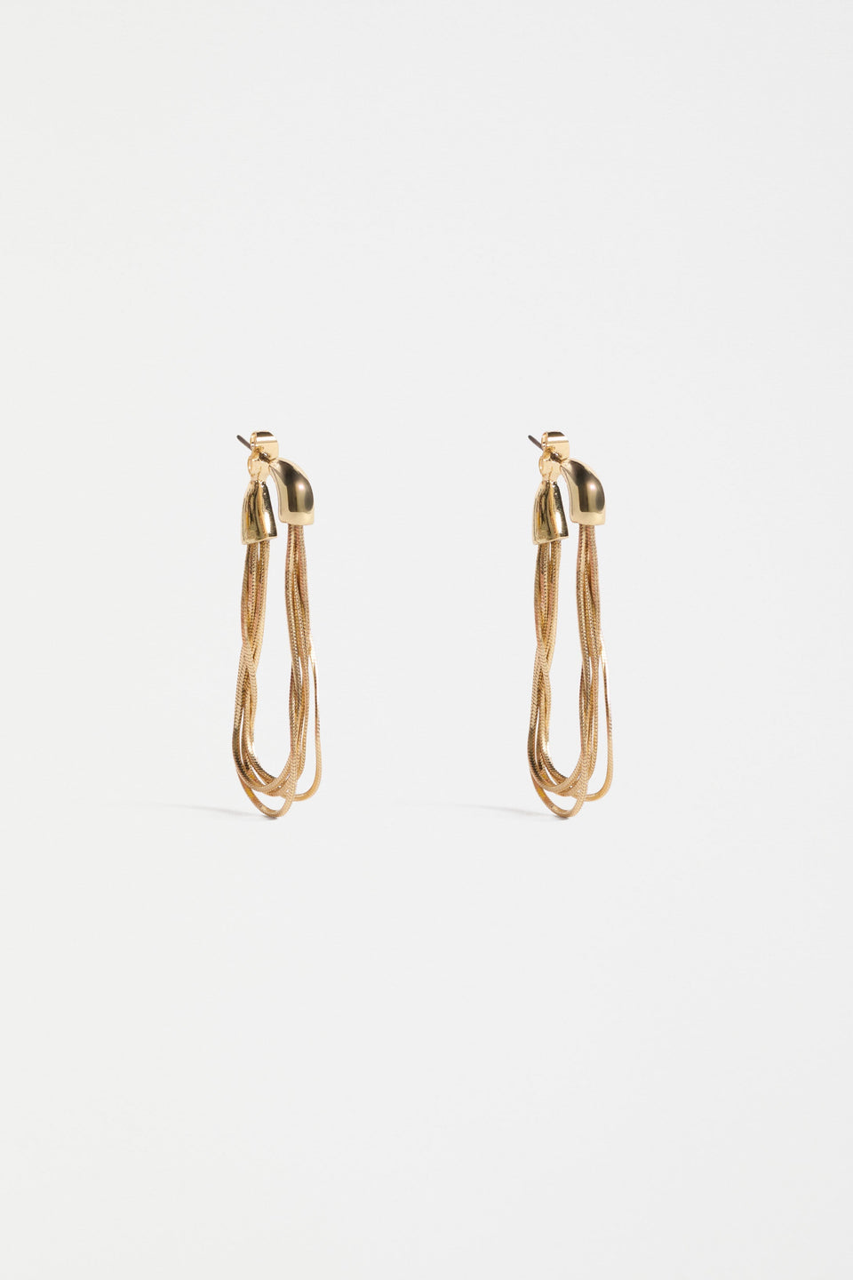 Lina Multi Fine Chain Mesh Loop Earring | GOLD