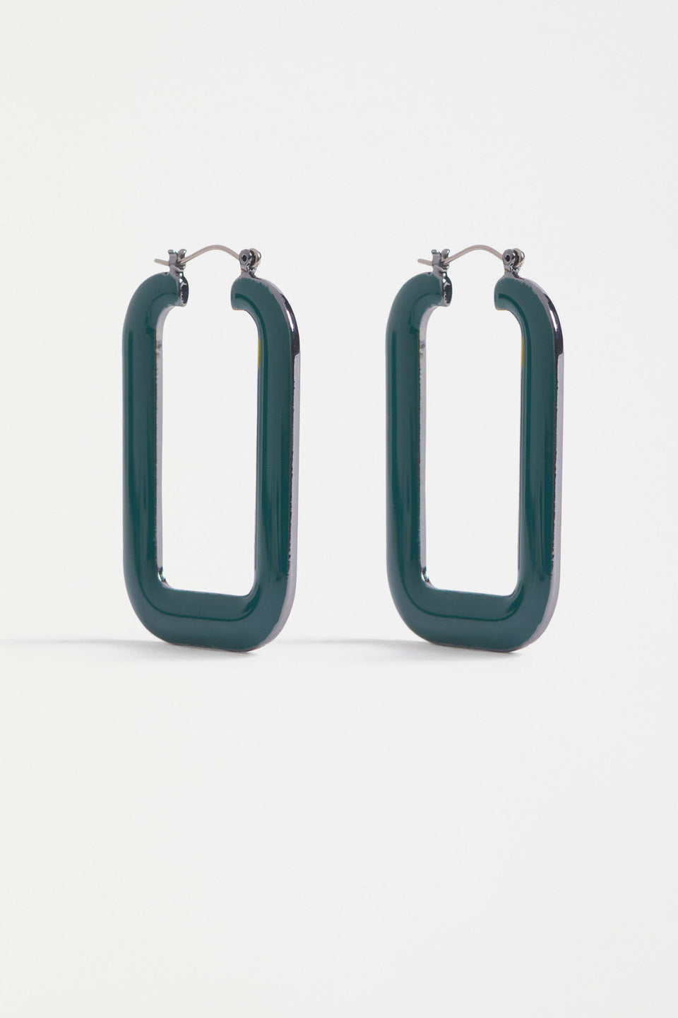 Innfelt Square Metal Hoop with coloured Green enamel coating | JASPER
