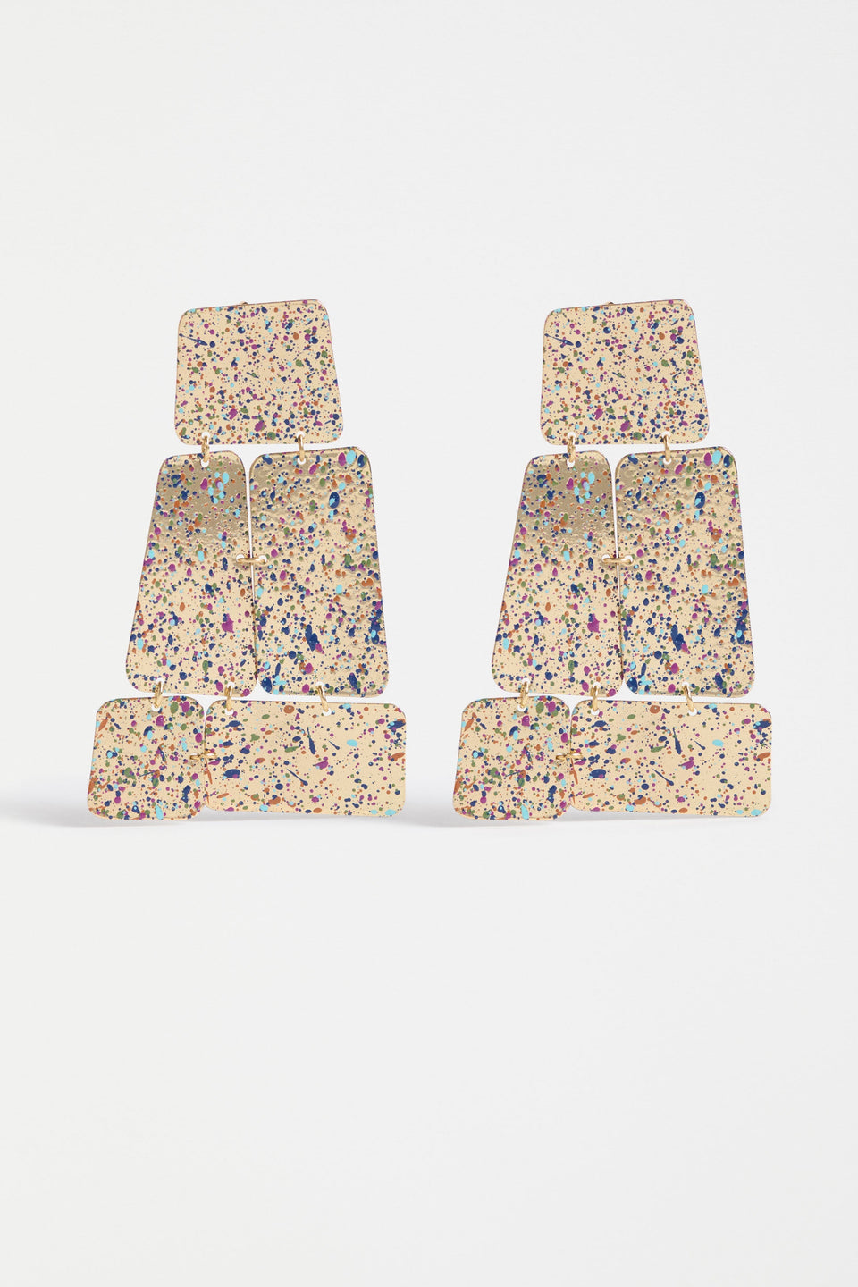 Oban Large Speckled Statement Drop Earring | GOLD