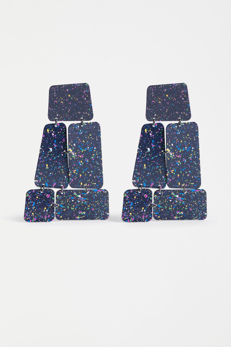 Oban Large Speckled Statement Drop Earring | BRIGHT NAVY