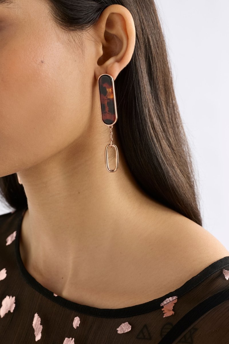 Eimii Long Stud Earring Earrings - ELK | ROSE GOLD