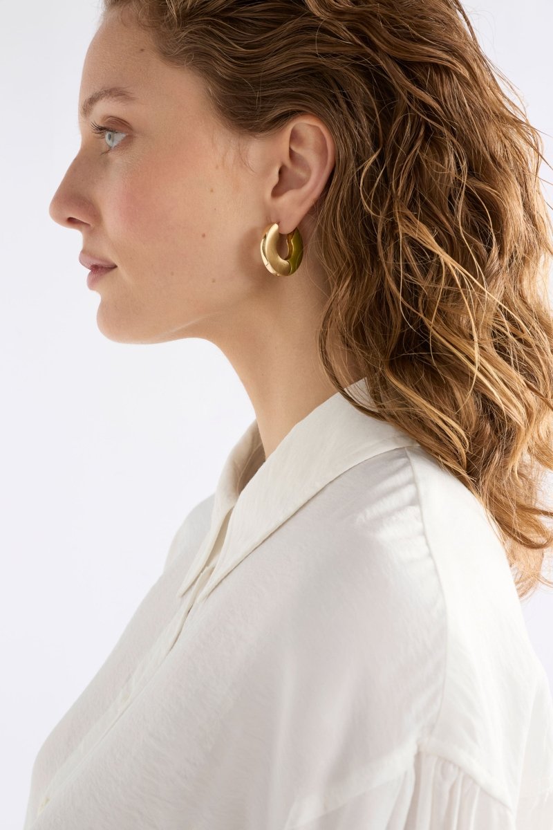 Itva Hoop Earring Earrings - ELK | CHARTREUSE