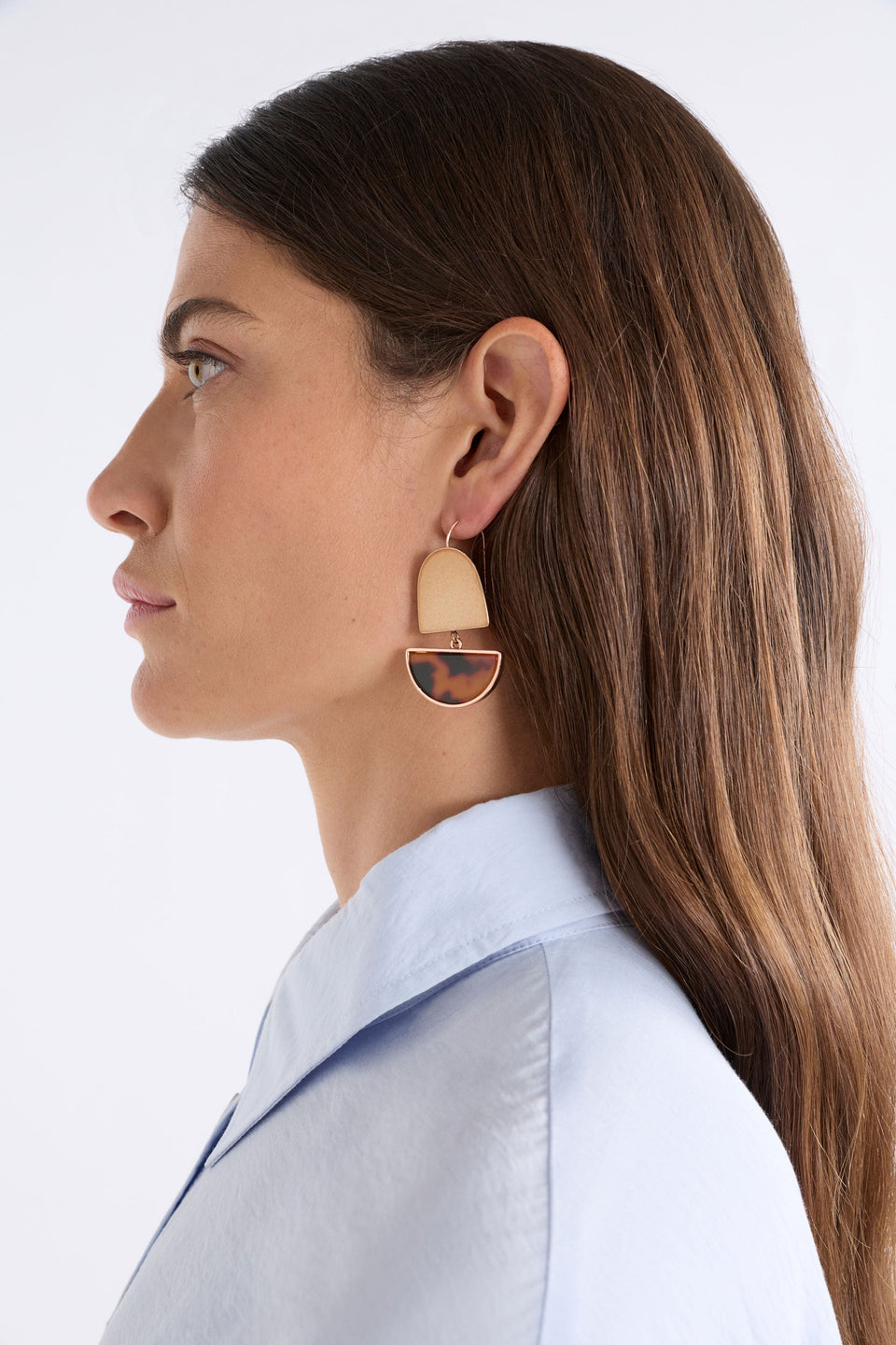 Heran Hook Earring Earrings - ELK | GREEN TORTOISESHELL