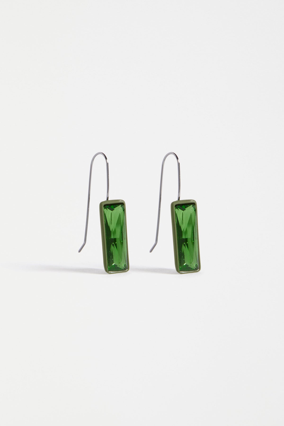 The Jule Small Hook Earring features a single glass stone with tonal rubberised casing and a simple hook, offering lightweight refinement | ARTICHOKE