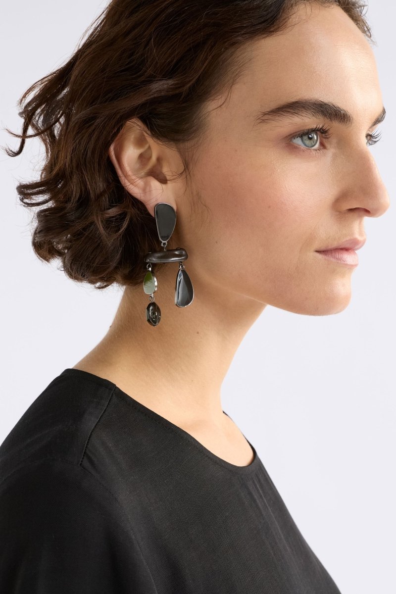 Runda Drop Earring Earrings - ELK | STEEL BLUE
