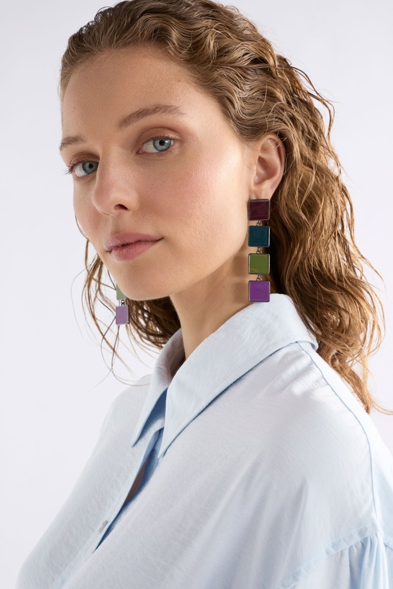 Vali Long Drop Earring Earrings - ELK | MERLOT