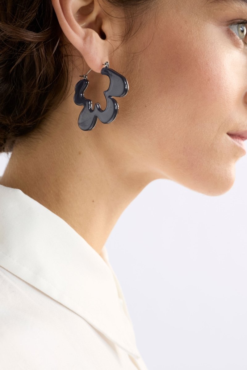 Lomma Hoop Earring Earrings - ELK | BRIGHT NAVY