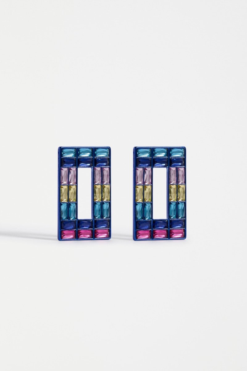 Jilsa Drop Hoop Earring Earrings - ELK | NAVY